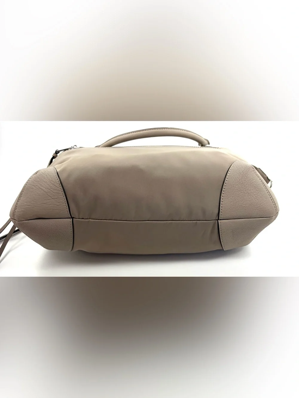 MZ Wallace Bedford Nylon Convertible Satchel | Taupe | 2 Straps | EUC